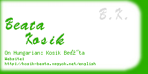 beata kosik business card